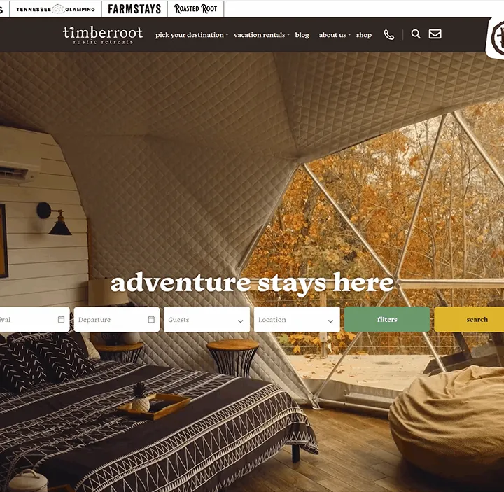 Timberroot nature-immersive vacation rentals